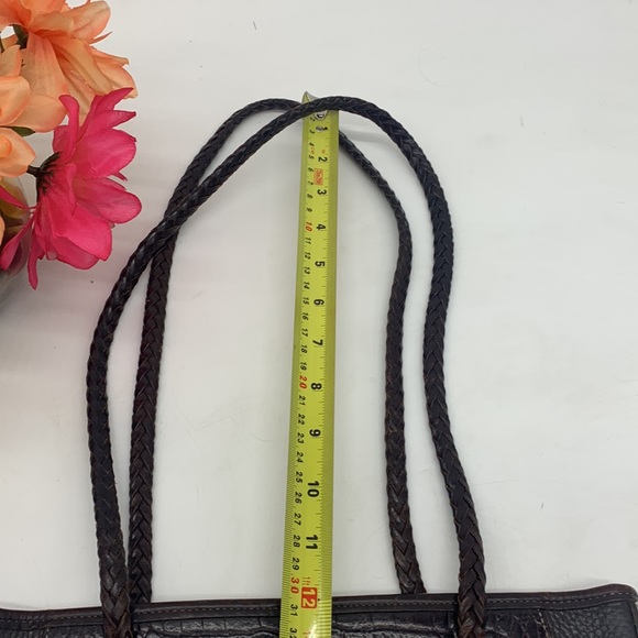 Brighton Vintage Brown Leather Braided Shoulder Bag BRN5279C - Picture 12 of 13